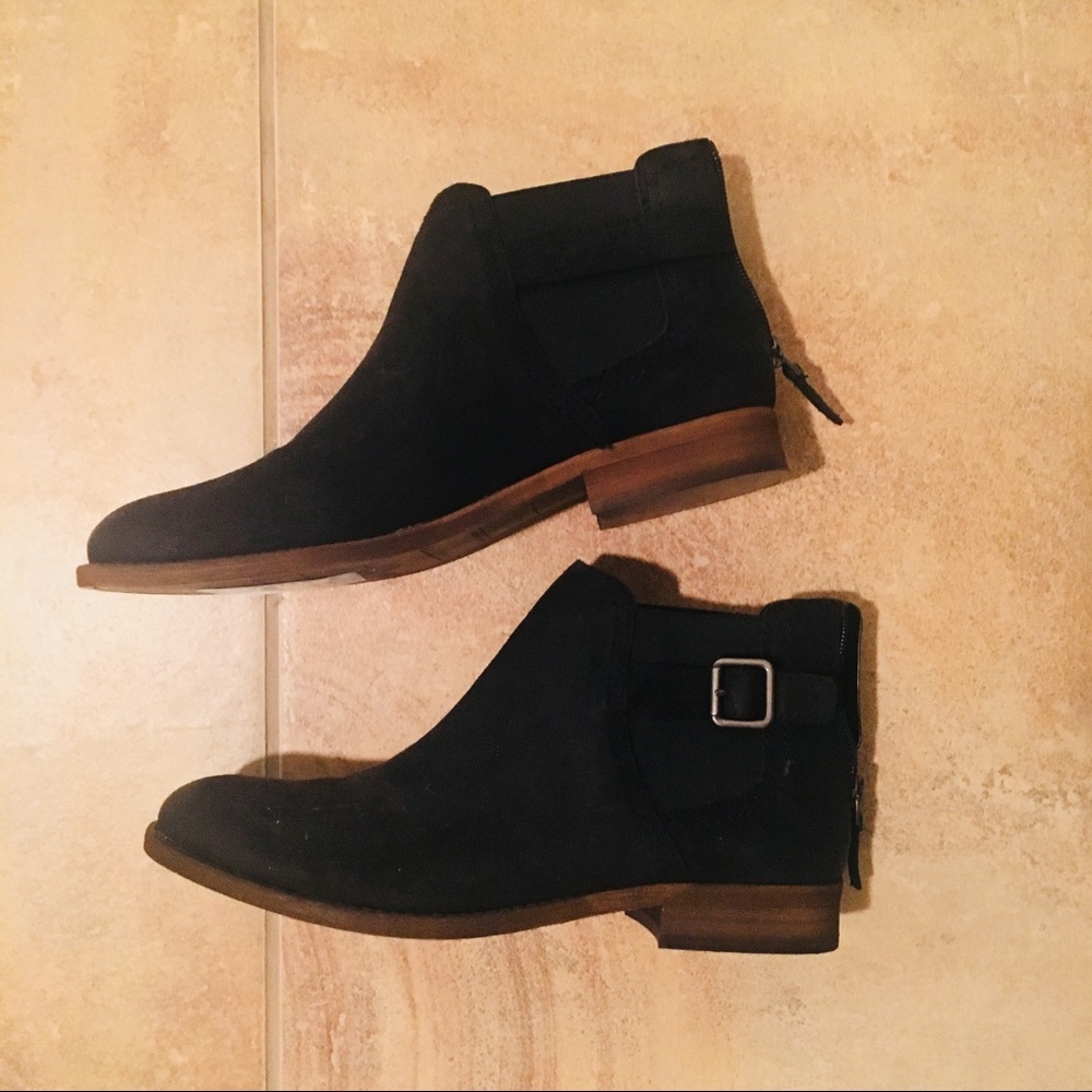 Franco Sarto Black Suede Booties